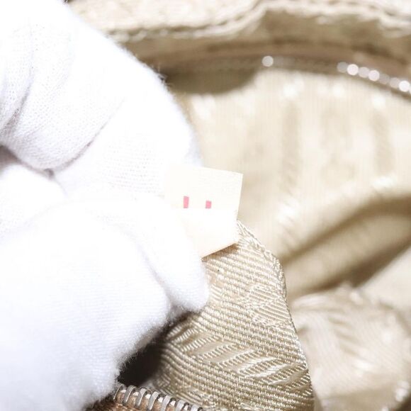 Prada Bauletto Bag Canvas With Leather Beige Canvas Bag (Pre-Owned) - Picture 7 of 16